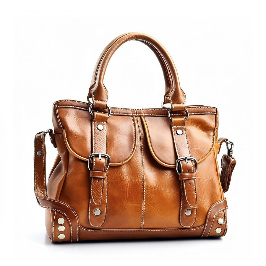 Buckle Leather Satchel — view 1